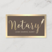 Notarisondertekenaar Modern Gold & Brown Visitekaartje (Voorkant)