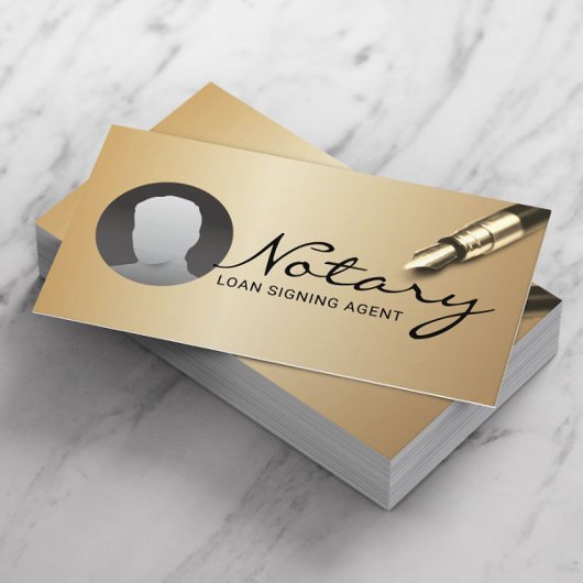Notarisondertekenaar Modern Gold Photo Visitekaartje
