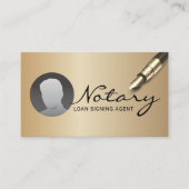Notarisondertekenaar Modern Gold Photo Visitekaartje (Voorkant)