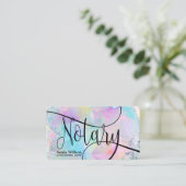 Notarisondertekenaar Modern Holographic Opal Visitekaartje (Staand voorkant)