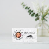 Notarisondertekenaar Modern Marble Foto Visitekaartje (Staand voorkant)