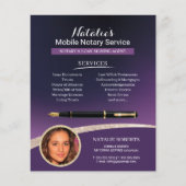 Notarisondertekenaar Modern Paars Foto Flyer (Voorkant)