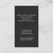 Notarisondertekenaar Modern Quill Logo Silver Visitekaartje (Achterkant)