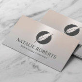 Notarisondertekenaar Modern Quill Logo Silver Visitekaartje