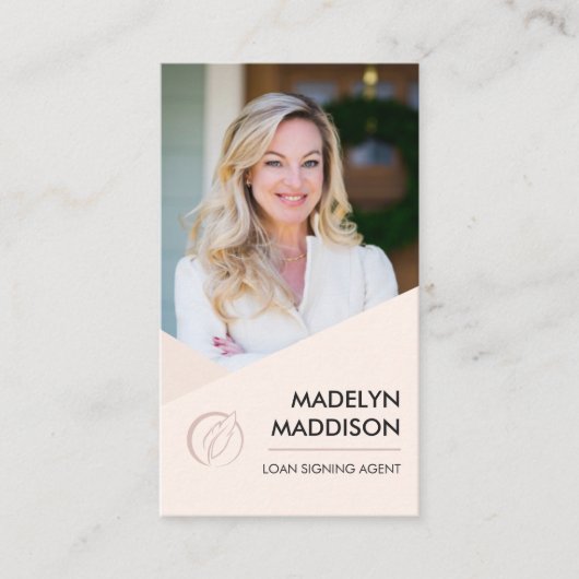 Notarisondertekenaar Modern Roos Foto Visitekaartje (Voorkant)