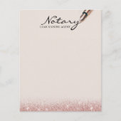 Notarisondertekenaar Modern Roos Gold Glitter Flyer (Voorkant)