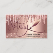 Notarisondertekenaar Modern Roos Gold Glitter Visitekaartje (Voorkant)