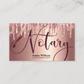 Notarisondertekenaar Modern Roos Gold Glitter Visitekaartje (Voorkant)