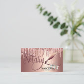Notarisondertekenaar Modern Roos Gold Glitter Visitekaartje (Staand voorkant)