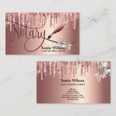 Notarisondertekenaar Modern Roos Gold Glitter Visitekaartje (Voorkant / Achterkant)