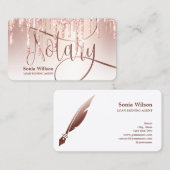 Notarisondertekenaar Modern Roos Gold Glitter Visitekaartje (Voorkant / Achterkant)
