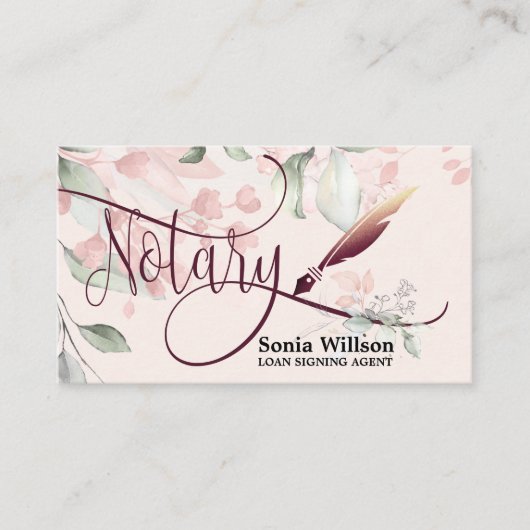 Notarisondertekenaar Modern Roos Gold Glitter Visitekaartje (Voorkant)