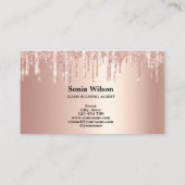 Notarisondertekenaar Modern Roos Gold Glitter Visitekaartje (Achterkant)