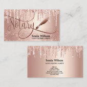 Notarisondertekenaar Modern Roos Gold Glitter Visitekaartje (Voorkant / Achterkant)