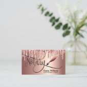Notarisondertekenaar Modern Roos Gold Glitter Visitekaartje (Staand voorkant)