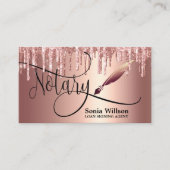 Notarisondertekenaar Modern Roos Gold Glitter Visitekaartje (Voorkant)