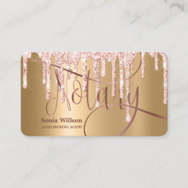 Notarisondertekenaar Modern Roos Gold Glitter Visitekaartje