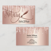 Notarisondertekenaar Modern Roos Gold Glitter Visitekaartje (Voorkant / Achterkant)