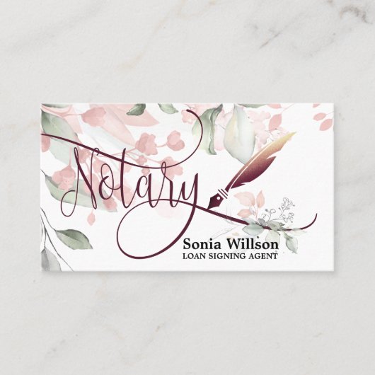 Notarisondertekenaar Modern Roos Gold Glitter Visitekaartje (Voorkant)