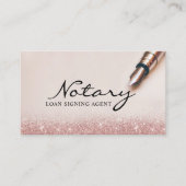 Notarisondertekenaar Modern Roos Gold Glitter Visitekaartje (Voorkant)