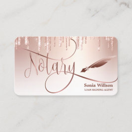 Notarisondertekenaar Modern Roos Gold Glitter Visitekaartje