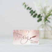 Notarisondertekenaar Modern Roos Gold Glitter Visitekaartje (Staand voorkant)