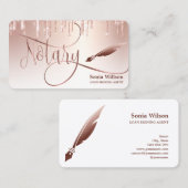 Notarisondertekenaar Modern Roos Gold Glitter Visitekaartje (Voorkant / Achterkant)