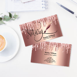 Notarisondertekenaar Modern Roos Gold Glitter Visitekaartje
