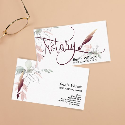 Notarisondertekenaar Modern Roos Gold Glitter Visitekaartje