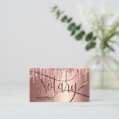 Notarisondertekenaar Modern Roos Gold Glitter Visitekaartje (Staand voorkant)