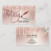 Notarisondertekenaar Modern Roos Gold Glitter Visitekaartje (Voorkant / Achterkant)