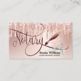 Notarisondertekenaar Modern Roos Gold Glitter Visitekaartje