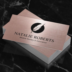 Notarisondertekenaar Modern Roos Gold Quill Visitekaartje