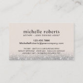 Notarisondertekenaar Modern Silver Glitter Visitekaartje (Achterkant)