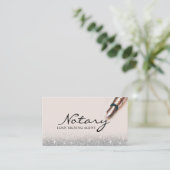 Notarisondertekenaar Modern Silver Glitter Visitekaartje (Staand voorkant)