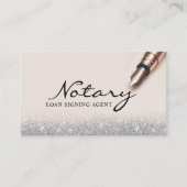 Notarisondertekenaar Modern Silver Glitter Visitekaartje (Voorkant)