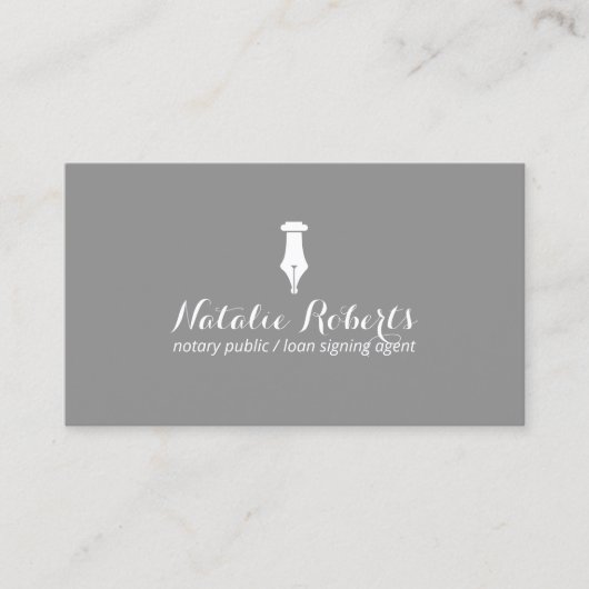 Notarisondertekenaar Plain Grey Minimalist Visitekaartje (Voorkant)