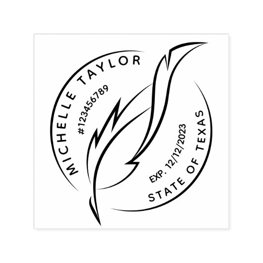 Notarisondertekenaar Professional Modern Rubb Zelfinktende Stempel (Design)