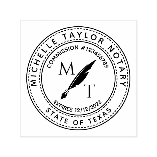 Notarisondertekenaar Professional Modern Rubb Zelfinktende Stempel (Design)