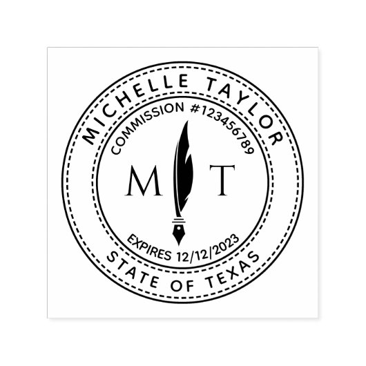 Notarisondertekenaar Professional Modern Rubb Zelfinktende Stempel (Design)