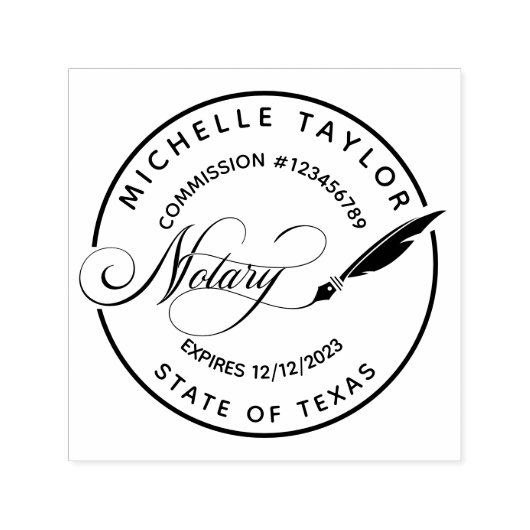 Notarisondertekenaar Professional Modern Rubb Zelfinktende Stempel (Design)