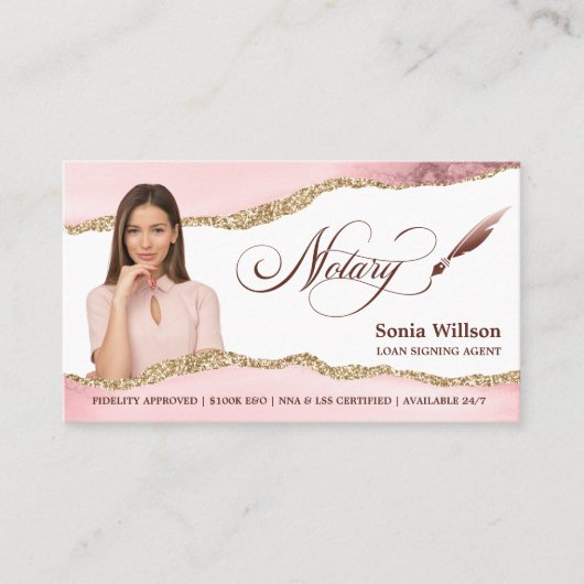 Notarisondertekenaar QR-code QR-code Foto invoegen Visitekaartje (Voorkant)