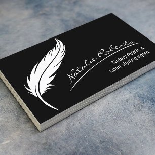 Notarisondertekenaar Quill Signature Black Visitekaartje