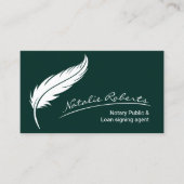 Notarisondertekenaar Quill Signature Green Visitekaartje (Voorkant)