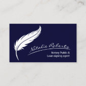 Notarisondertekenaar Quill Signature Navy Visitekaartje (Voorkant)