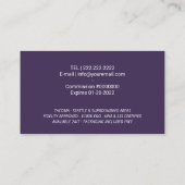 Notarisondertekenaar Quill Signature Paars Visitekaartje (Achterkant)