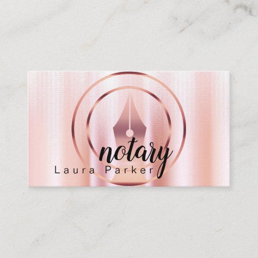 Notarisondertekenaar Roos Gold Driving Busin Visitekaartje (Voorkant)