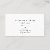 Notarisondertekenaar Roos Gold Marble Business Visitekaartje (Achterkant)