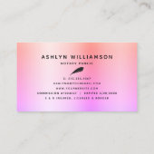 Notarisondertekenaar Roze Paarse Glitter Chic Visitekaartje (Achterkant)