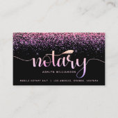 Notarisondertekenaar Roze Paarse Glitter Chic Visitekaartje (Voorkant)